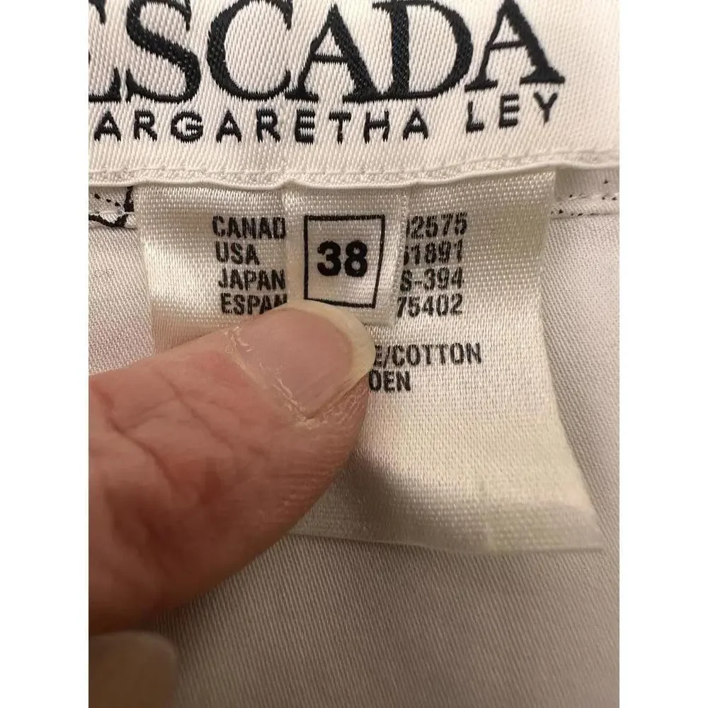 Vtg New Sz 38 Women’s Escada Long Sleeve Shirt Cotton Nautical Maritime Boats